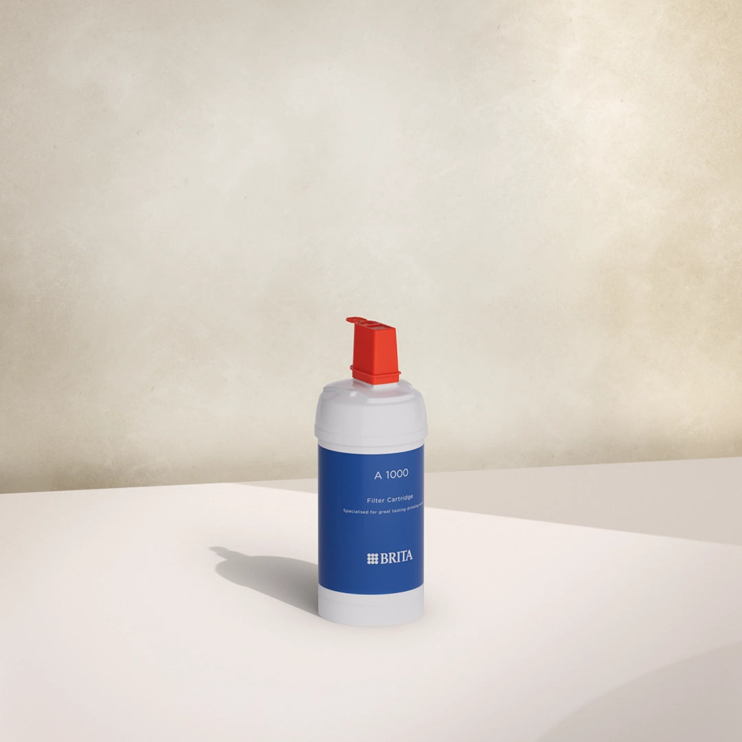 BRITA A 1000 Filter on beige background